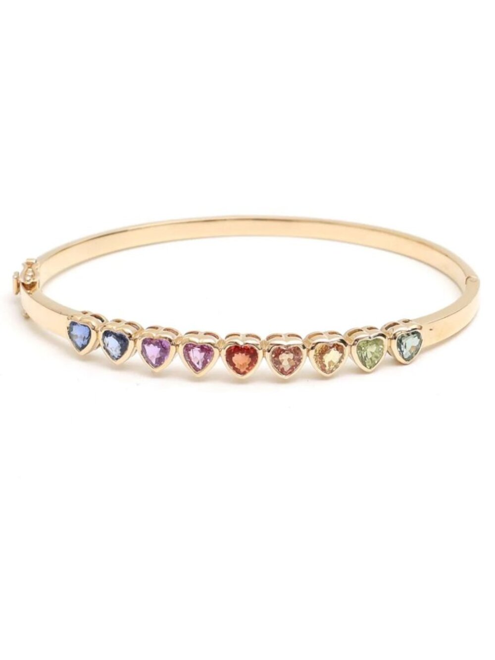 Heart-Shaped Gemstone 14K (Custom) Yellow Gold Bracelet
